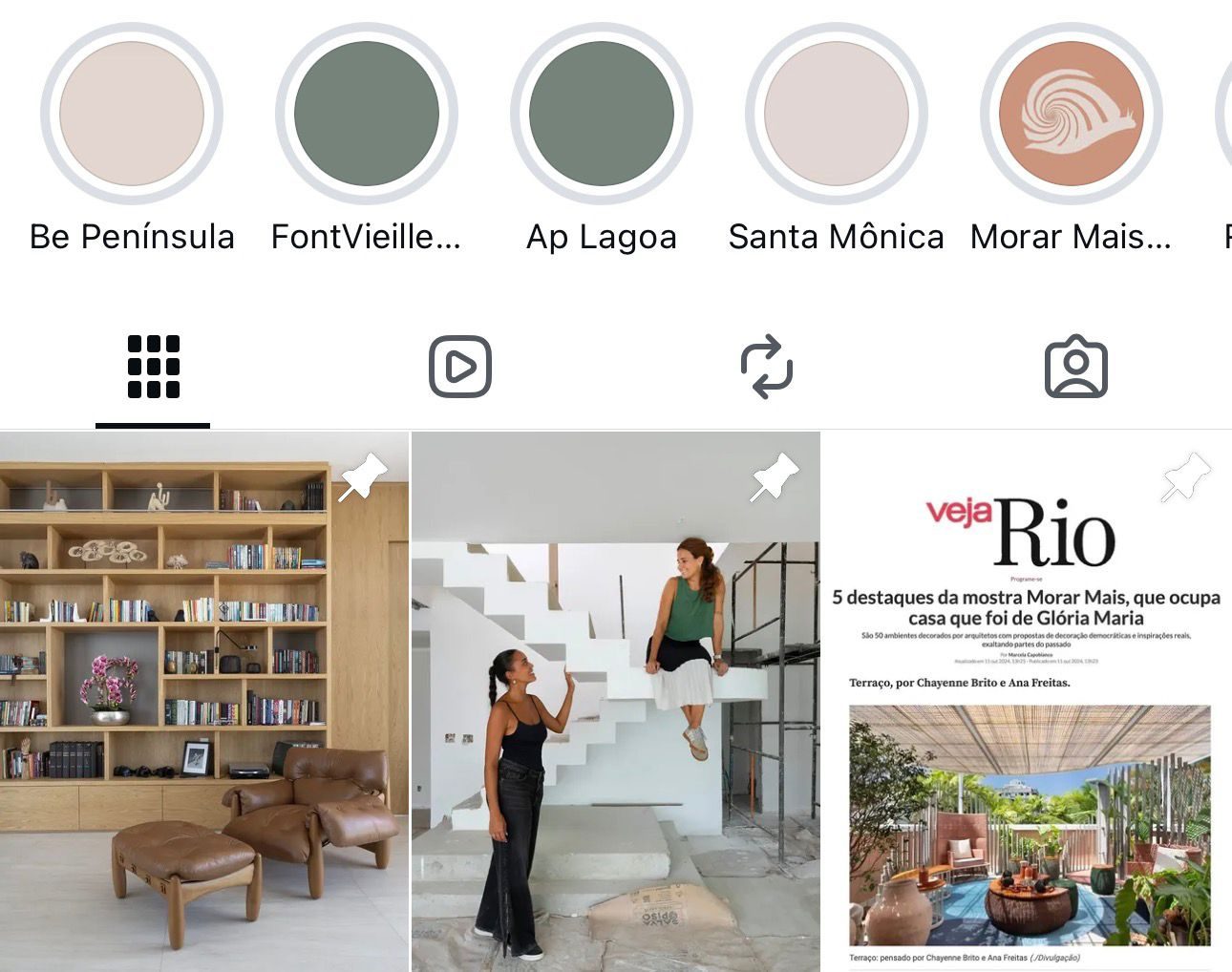 Posts de Instagram da NAF Arquitetura